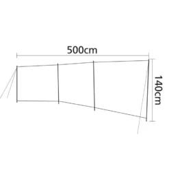 Bo-Camp Dennis Windbreak With Window 500x140Cm -Camp Life Shop bo camp dennis windbreak with window 500x140cm 3